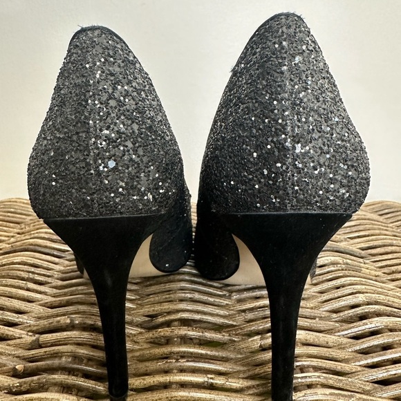 Enzo Angiolini Black Glitter Heels - Picture 3 of 9